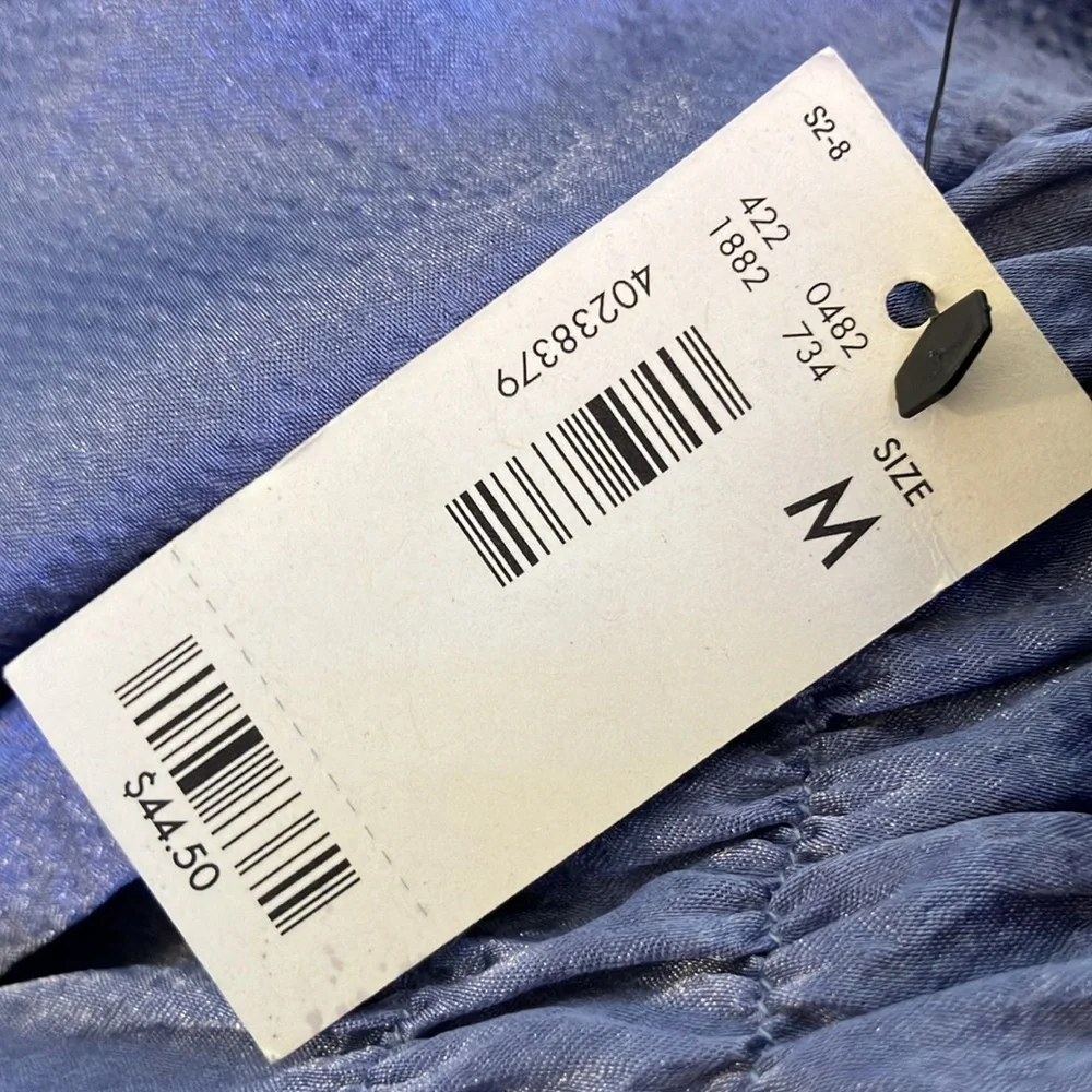 The Limited periwinkle‎ ruffle front purple blue short sleeve top size M NEW